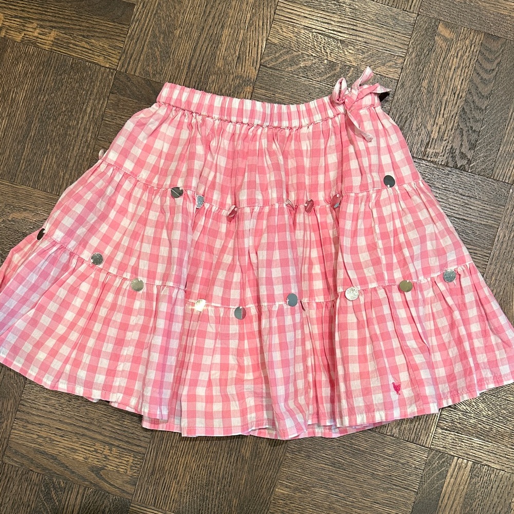 Pink Chicken Gingham Girl’s Skirt Size 6